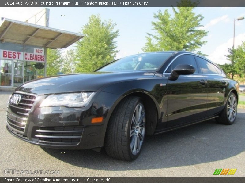 Phantom Black Pearl / Titanium Gray 2014 Audi A7 3.0T quattro Premium Plus