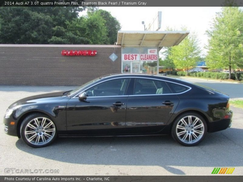 Phantom Black Pearl / Titanium Gray 2014 Audi A7 3.0T quattro Premium Plus