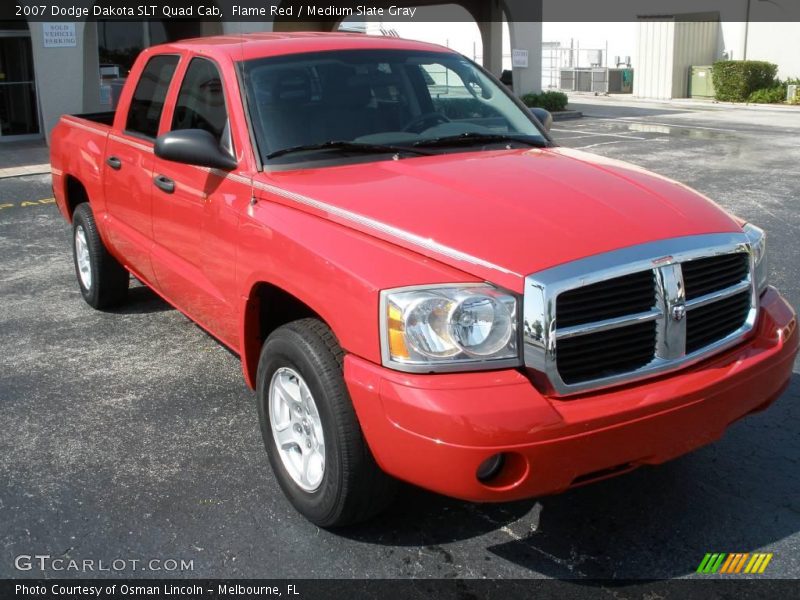 Flame Red / Medium Slate Gray 2007 Dodge Dakota SLT Quad Cab