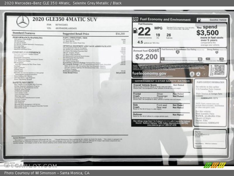 Selenite Grey Metallic / Black 2020 Mercedes-Benz GLE 350 4Matic