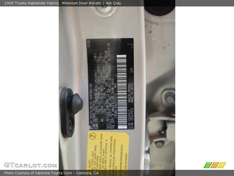 Millenium Silver Metallic / Ash Gray 2006 Toyota Highlander Hybrid