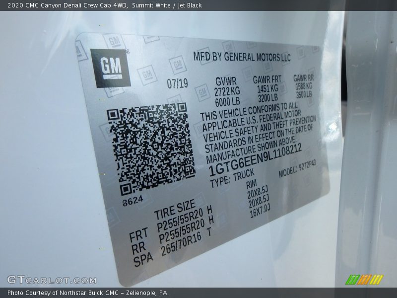 Summit White / Jet Black 2020 GMC Canyon Denali Crew Cab 4WD