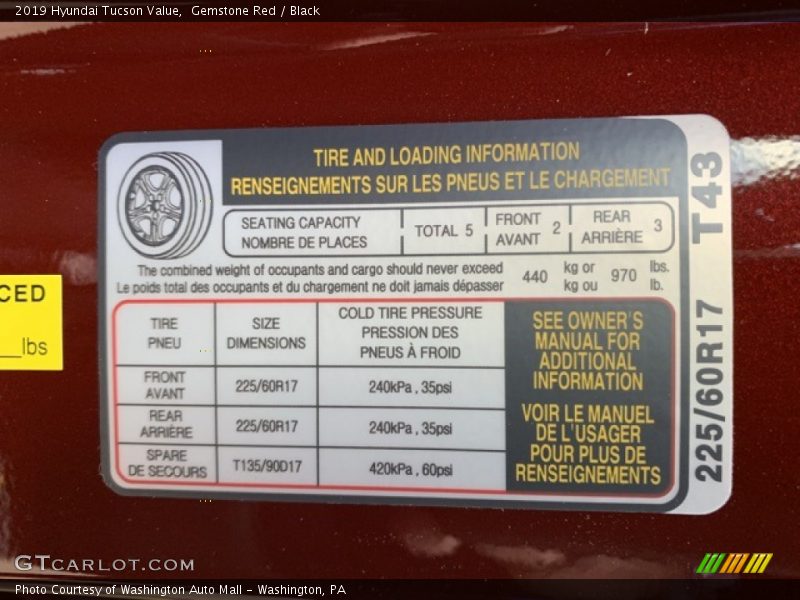 Gemstone Red / Black 2019 Hyundai Tucson Value