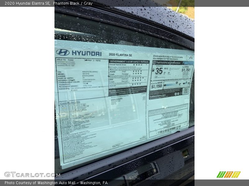 Phantom Black / Gray 2020 Hyundai Elantra SE