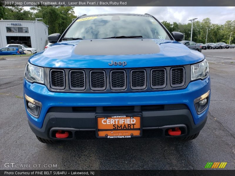 Laser Blue Pearl / Black/Ruby Red 2017 Jeep Compass Trailhawk 4x4