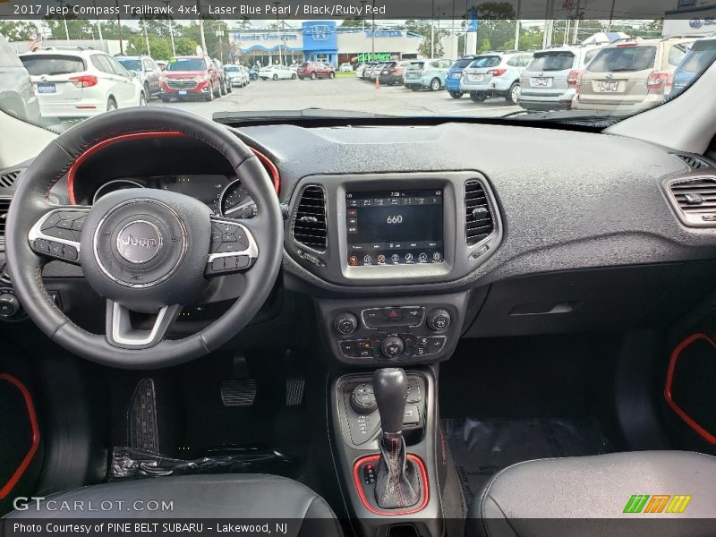 Laser Blue Pearl / Black/Ruby Red 2017 Jeep Compass Trailhawk 4x4
