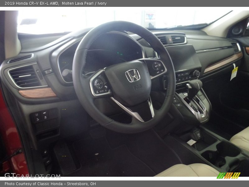 Molten Lava Pearl / Ivory 2019 Honda CR-V EX-L AWD