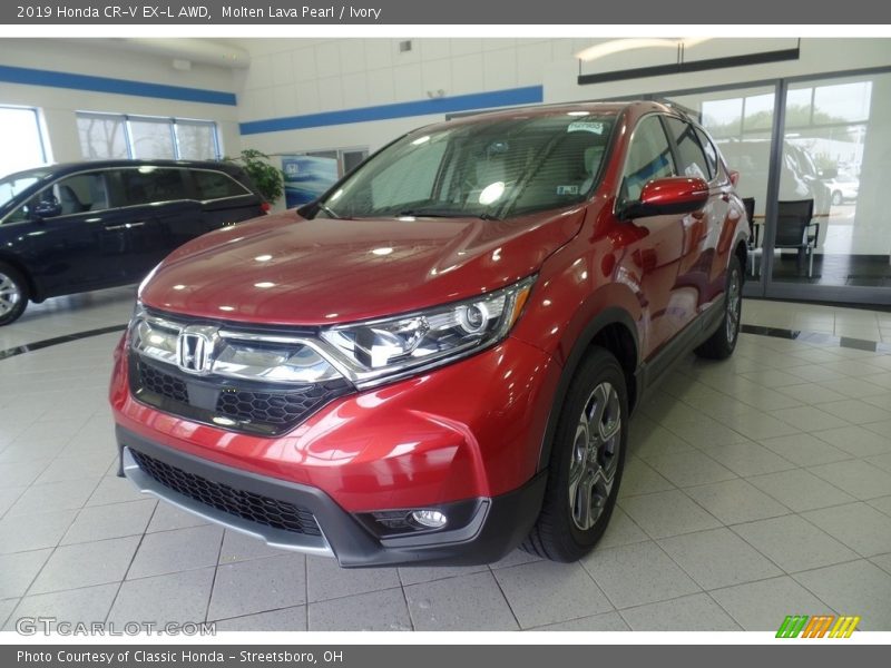 Molten Lava Pearl / Ivory 2019 Honda CR-V EX-L AWD