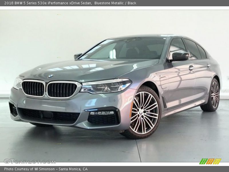 Bluestone Metallic / Black 2018 BMW 5 Series 530e iPerfomance xDrive Sedan