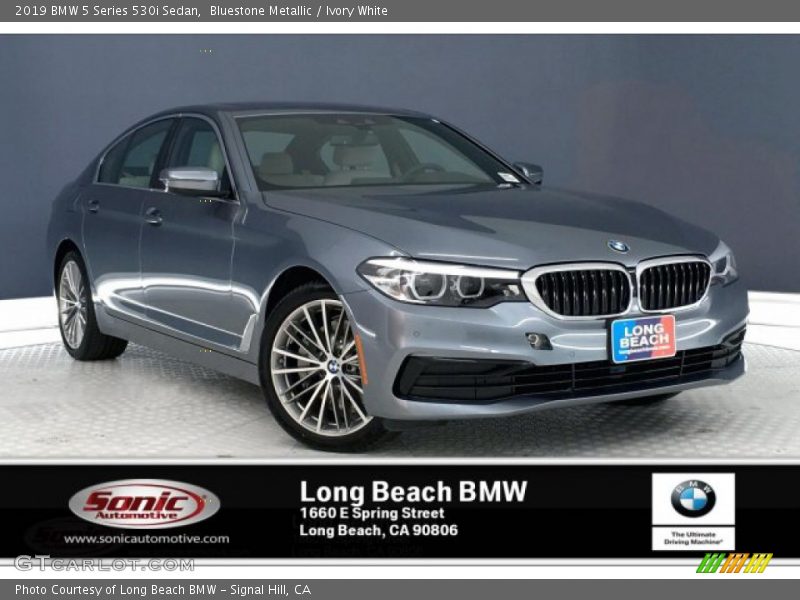 Bluestone Metallic / Ivory White 2019 BMW 5 Series 530i Sedan