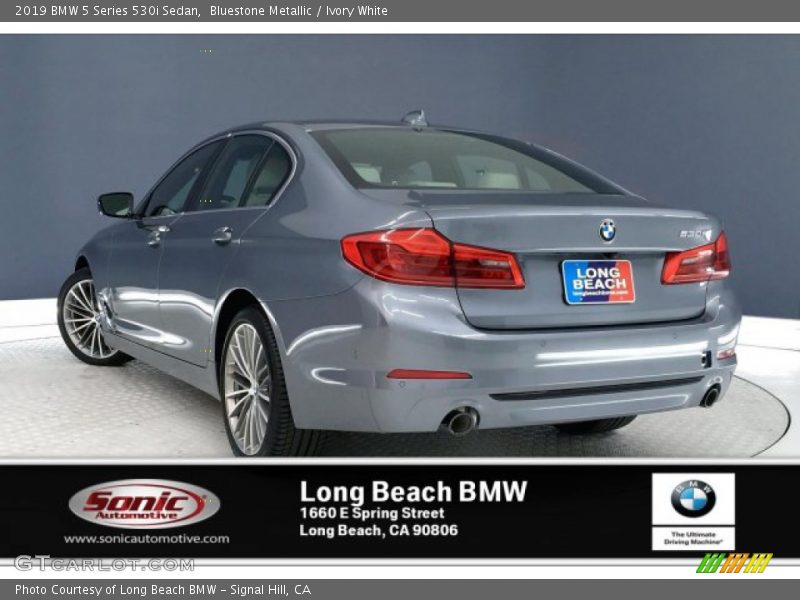 Bluestone Metallic / Ivory White 2019 BMW 5 Series 530i Sedan