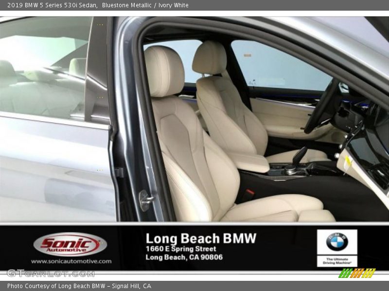 Bluestone Metallic / Ivory White 2019 BMW 5 Series 530i Sedan