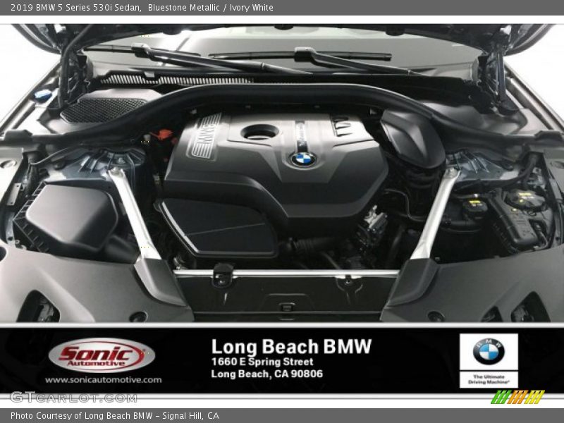 Bluestone Metallic / Ivory White 2019 BMW 5 Series 530i Sedan