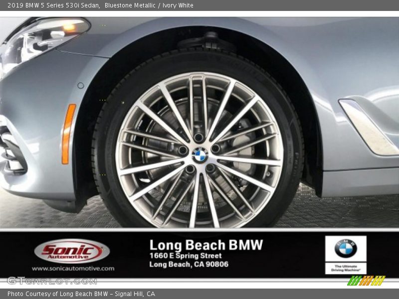 Bluestone Metallic / Ivory White 2019 BMW 5 Series 530i Sedan