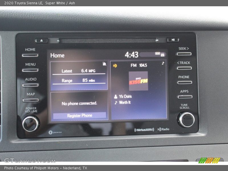Super White / Ash 2020 Toyota Sienna LE