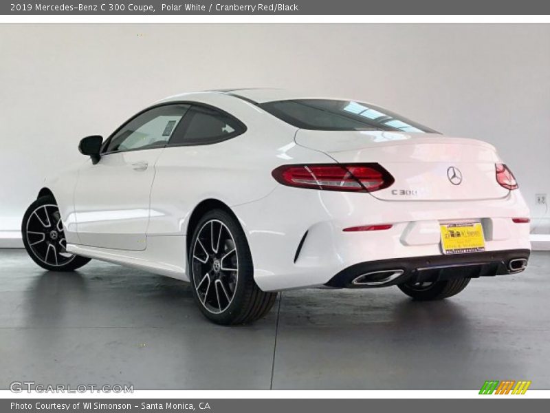 Polar White / Cranberry Red/Black 2019 Mercedes-Benz C 300 Coupe
