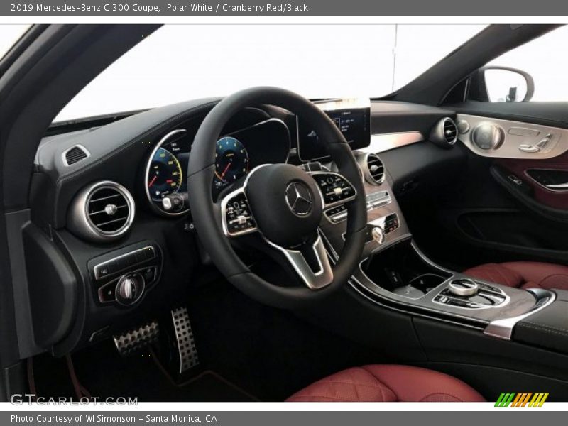 Polar White / Cranberry Red/Black 2019 Mercedes-Benz C 300 Coupe