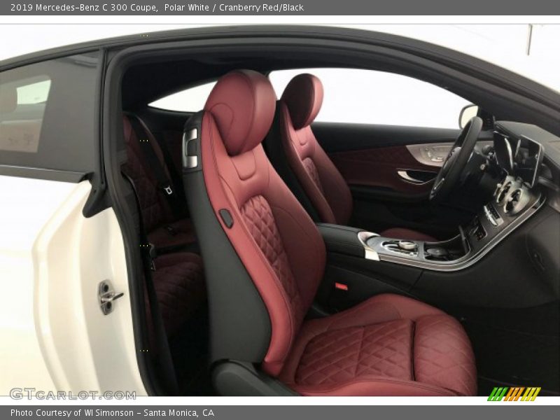 Polar White / Cranberry Red/Black 2019 Mercedes-Benz C 300 Coupe