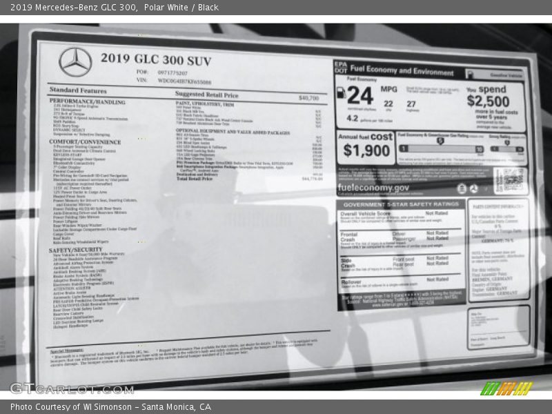 Polar White / Black 2019 Mercedes-Benz GLC 300