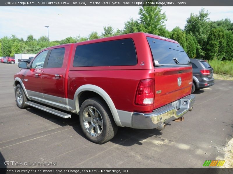 Inferno Red Crystal Pearl / Light Pebble Beige/Bark Brown 2009 Dodge Ram 1500 Laramie Crew Cab 4x4