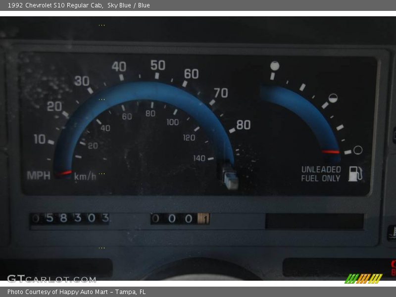 Sky Blue / Blue 1992 Chevrolet S10 Regular Cab