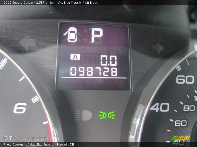 Sky Blue Metallic / Off Black 2012 Subaru Outback 2.5i Premium