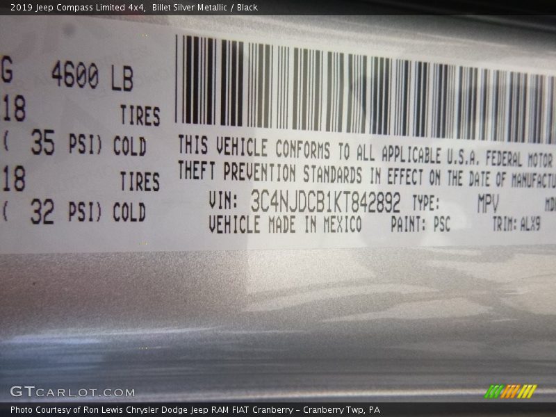 Billet Silver Metallic / Black 2019 Jeep Compass Limited 4x4