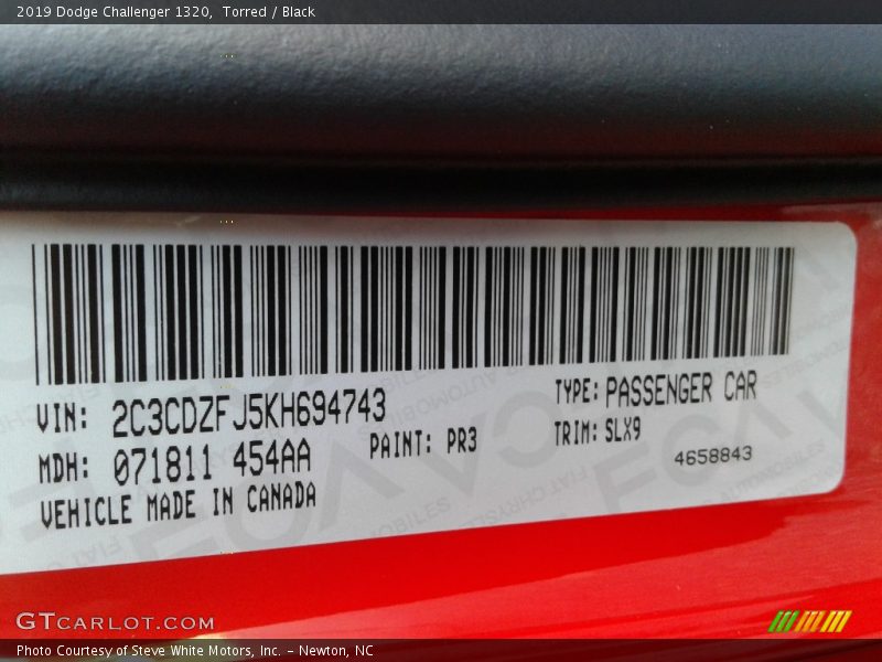 Torred / Black 2019 Dodge Challenger 1320