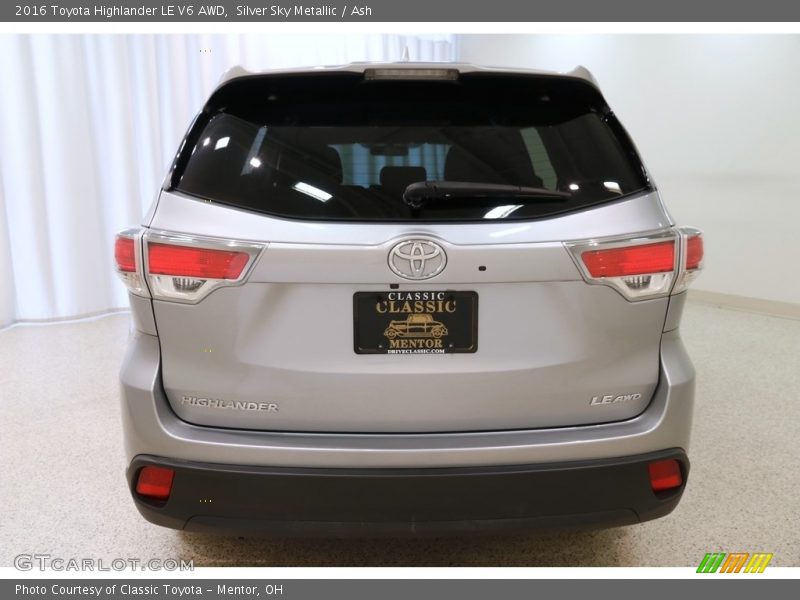 Silver Sky Metallic / Ash 2016 Toyota Highlander LE V6 AWD