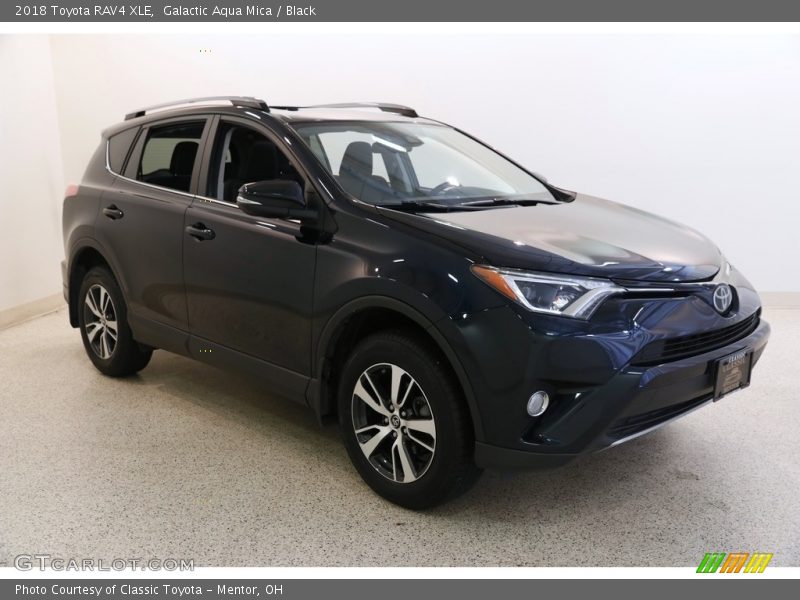 Galactic Aqua Mica / Black 2018 Toyota RAV4 XLE