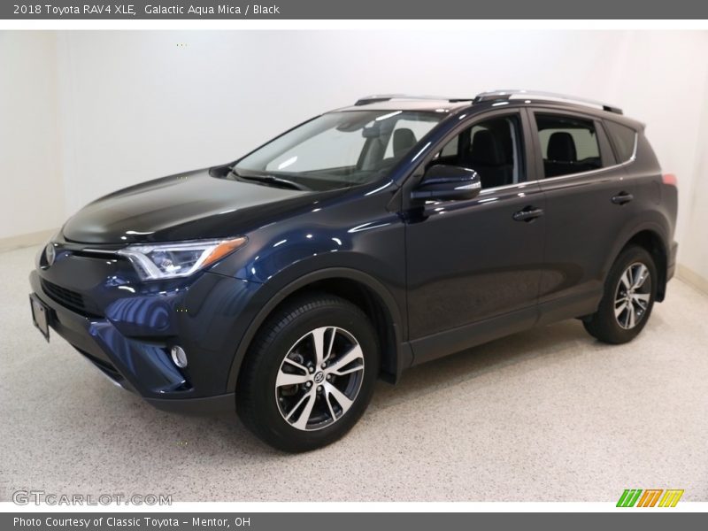 Galactic Aqua Mica / Black 2018 Toyota RAV4 XLE