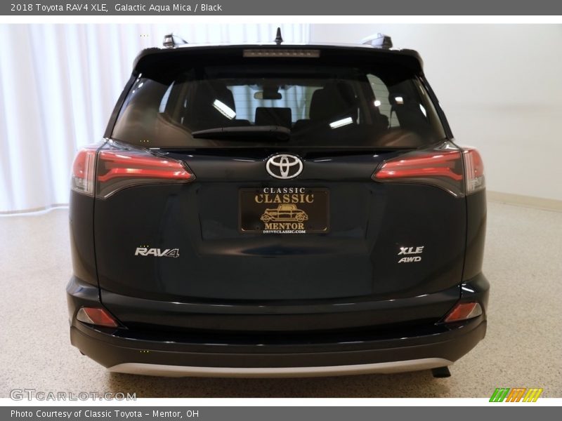 Galactic Aqua Mica / Black 2018 Toyota RAV4 XLE