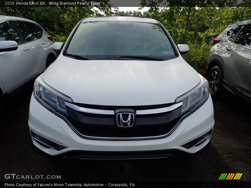 White Diamond Pearl / Beige 2015 Honda CR-V EX