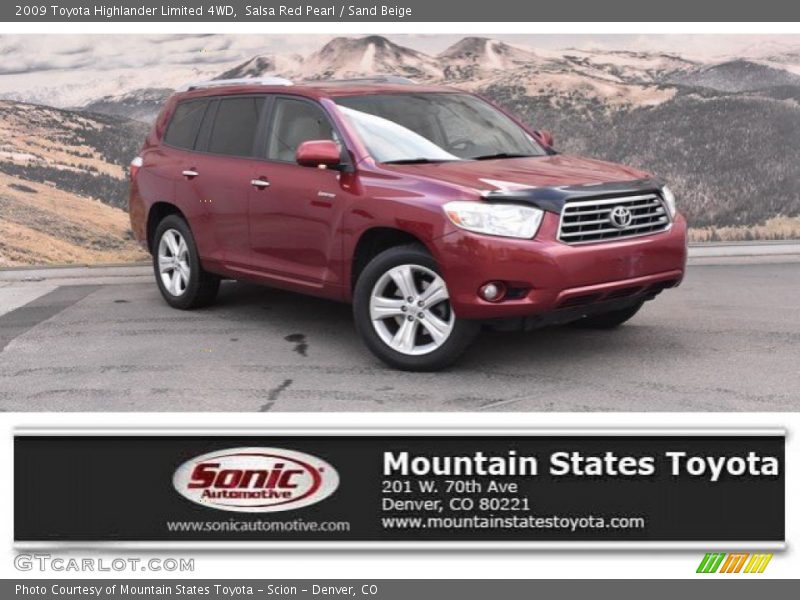 Salsa Red Pearl / Sand Beige 2009 Toyota Highlander Limited 4WD