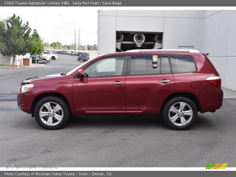 Salsa Red Pearl / Sand Beige 2009 Toyota Highlander Limited 4WD