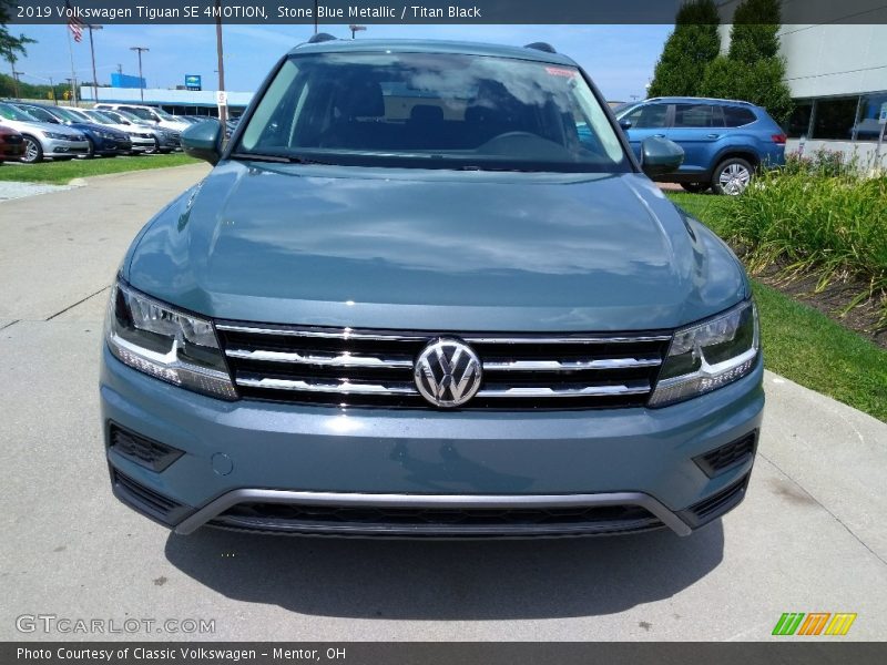 Stone Blue Metallic / Titan Black 2019 Volkswagen Tiguan SE 4MOTION