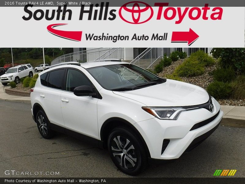 Super White / Black 2016 Toyota RAV4 LE AWD