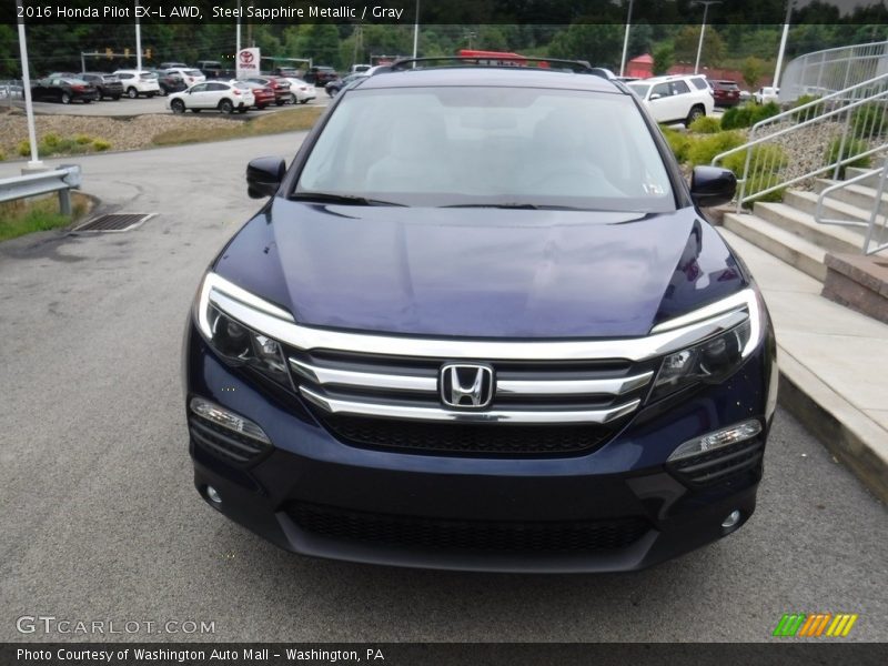 Steel Sapphire Metallic / Gray 2016 Honda Pilot EX-L AWD
