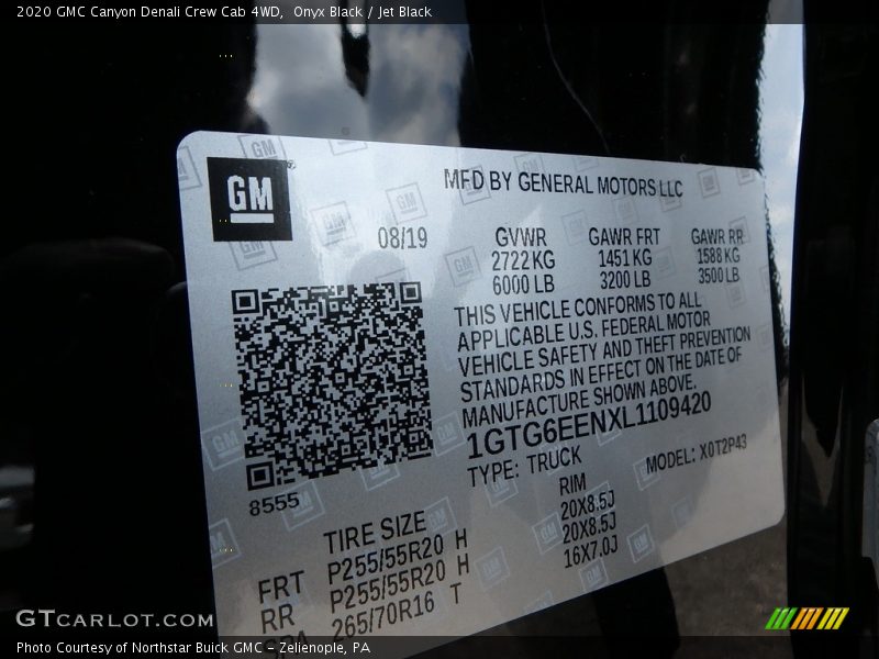 Onyx Black / Jet Black 2020 GMC Canyon Denali Crew Cab 4WD
