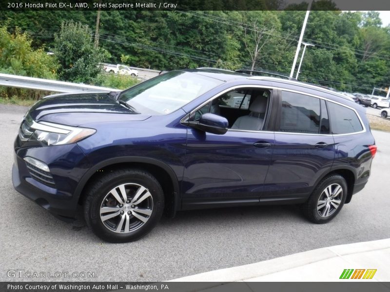 Steel Sapphire Metallic / Gray 2016 Honda Pilot EX-L AWD