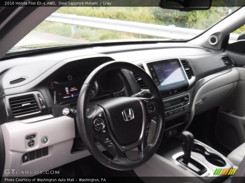 Steel Sapphire Metallic / Gray 2016 Honda Pilot EX-L AWD