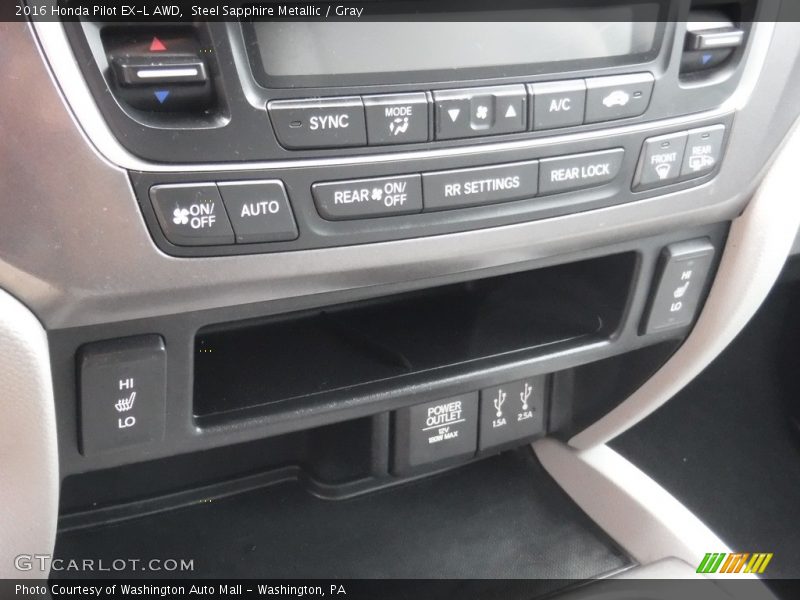 Steel Sapphire Metallic / Gray 2016 Honda Pilot EX-L AWD