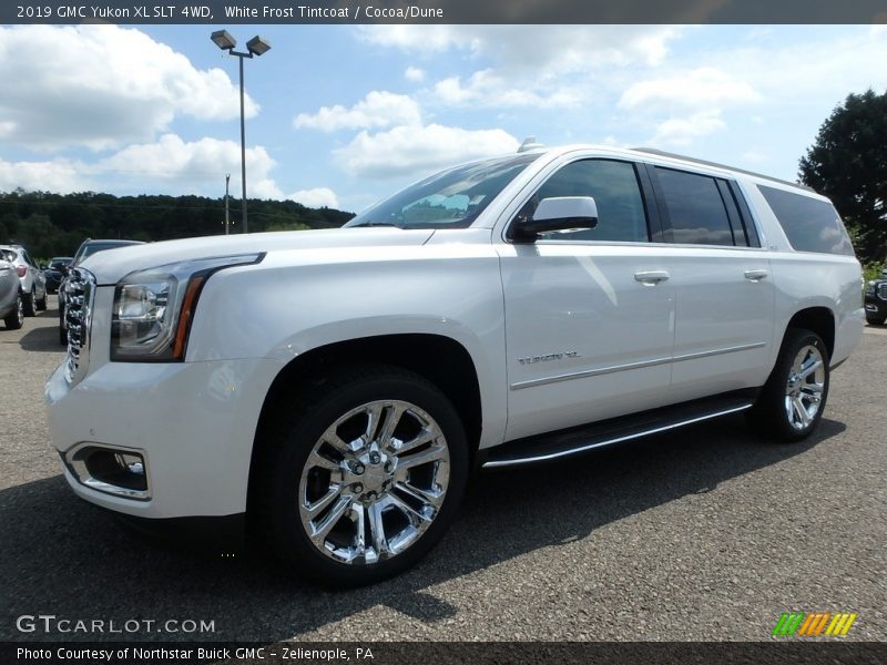 White Frost Tintcoat / Cocoa/Dune 2019 GMC Yukon XL SLT 4WD