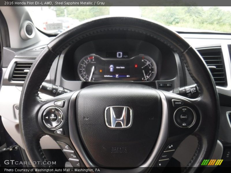 Steel Sapphire Metallic / Gray 2016 Honda Pilot EX-L AWD