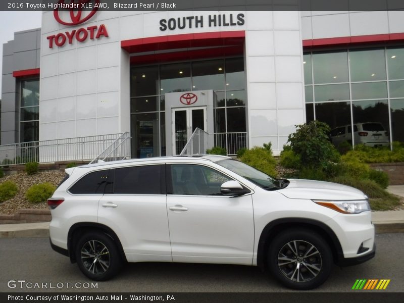 Blizzard Pearl / Black 2016 Toyota Highlander XLE AWD
