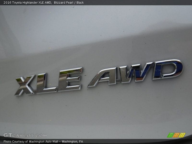 Blizzard Pearl / Black 2016 Toyota Highlander XLE AWD
