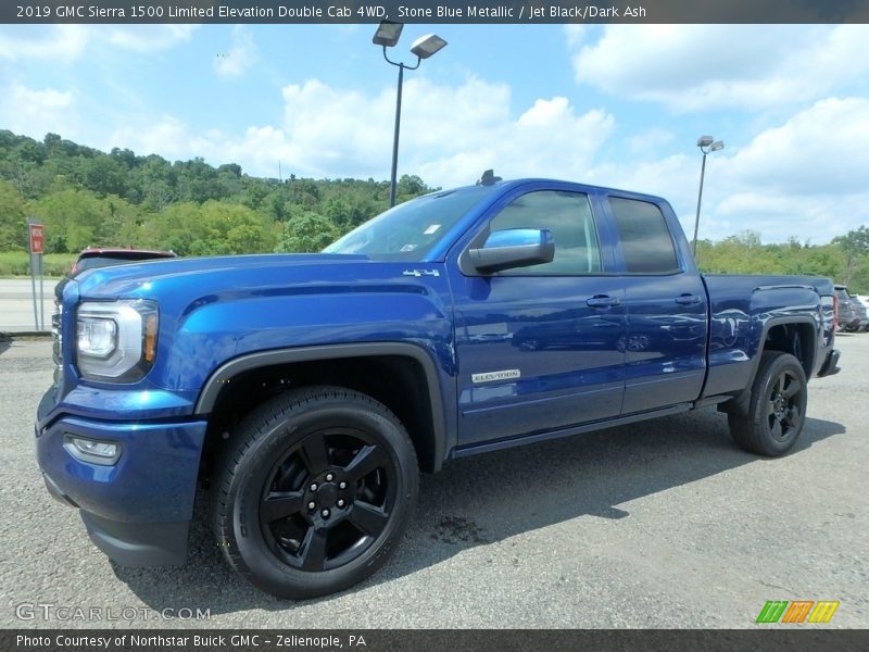 Stone Blue Metallic / Jet Black/Dark Ash 2019 GMC Sierra 1500 Limited Elevation Double Cab 4WD