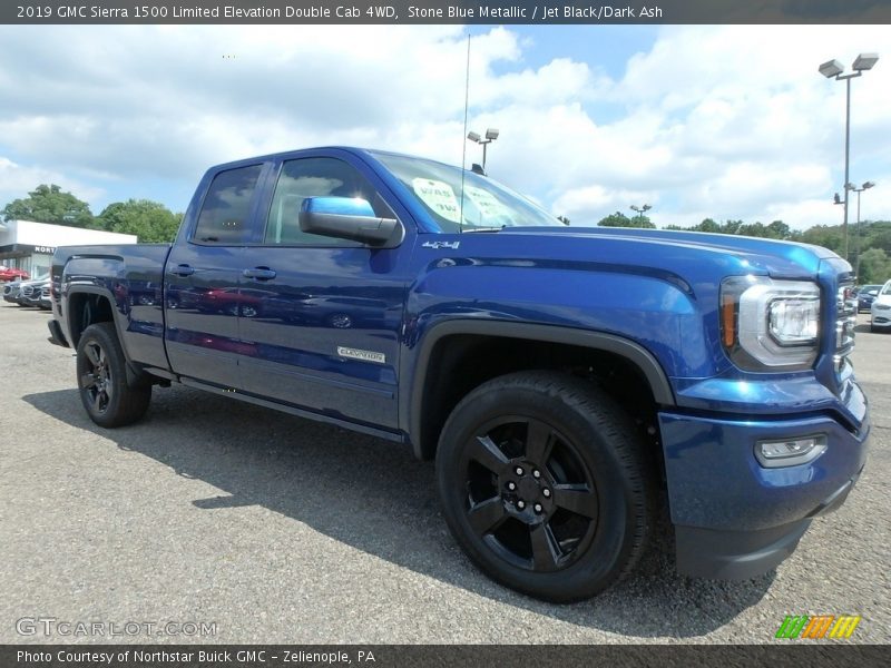 Stone Blue Metallic / Jet Black/Dark Ash 2019 GMC Sierra 1500 Limited Elevation Double Cab 4WD