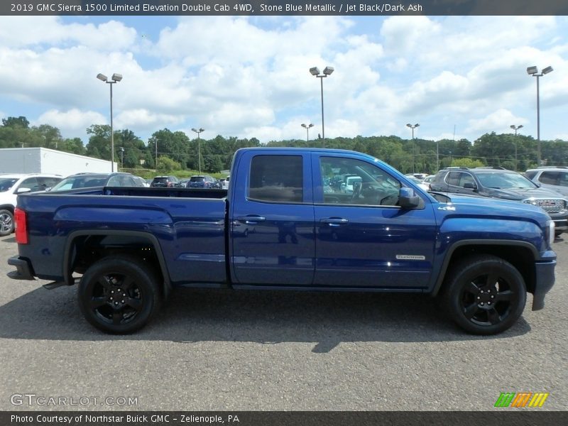 Stone Blue Metallic / Jet Black/Dark Ash 2019 GMC Sierra 1500 Limited Elevation Double Cab 4WD