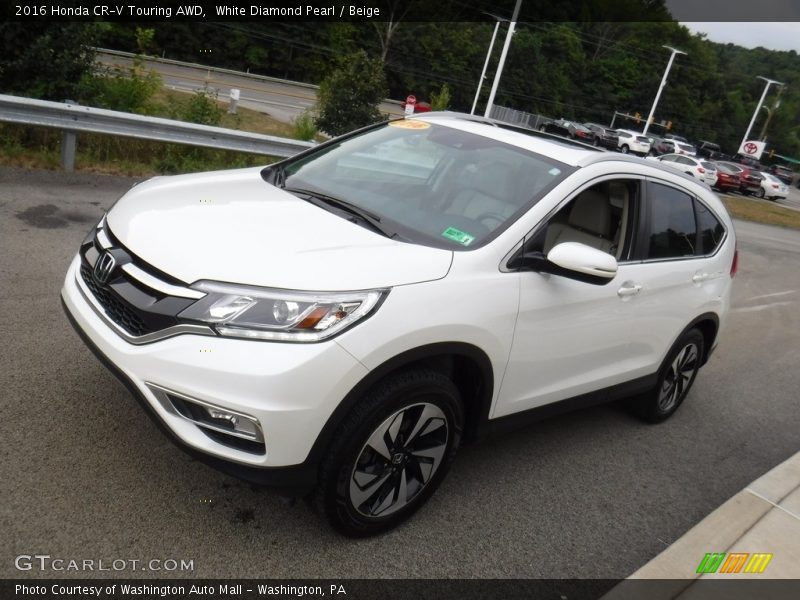 White Diamond Pearl / Beige 2016 Honda CR-V Touring AWD
